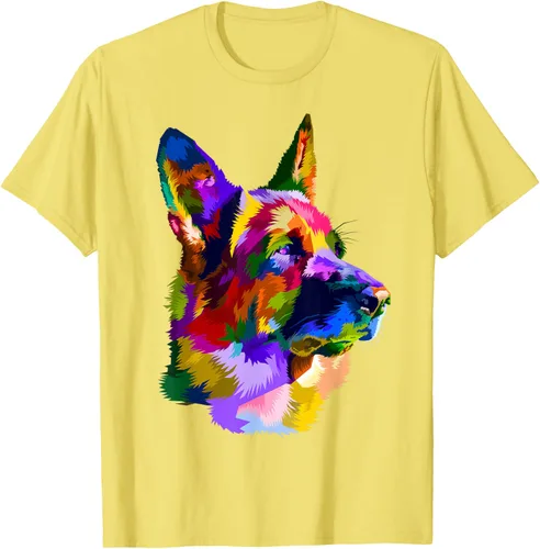 Vista 80 de Camiseta con retrato de pastor alemán para dueños de perros, Negro, S