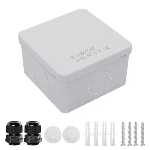 Vista 14 de LeMotech - Caja de conexiones, caja eléctrica IP55, resistente al agua, a prueba de polvo, plástico ABS, para proyectos electrónicos, color blanco