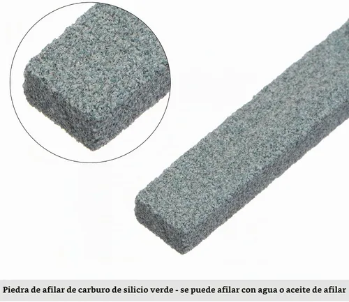 Vista 4 de uxcell Piedras de afilar 80 grano verde carburo de silicio cuchillo piedra de pulido piedra de afilar 2pcs