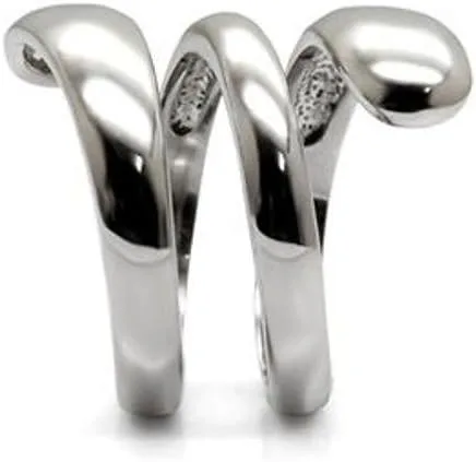 Vista 2 de Lanyjewelry Anillo de moda liso de acero inoxidable 316 para mujer, Acero inoxidable, no aplica