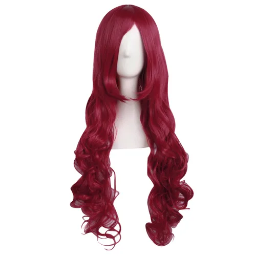 Vista 17 de MapofBeauty Peluca de disfraz de cosplay rizada en espiral de 32 pulgadas Azul celeste