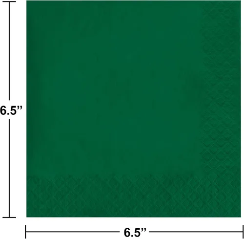 Vista 3 de Hunter Green - Servilleta de almuerzo, 2 capas, color liso