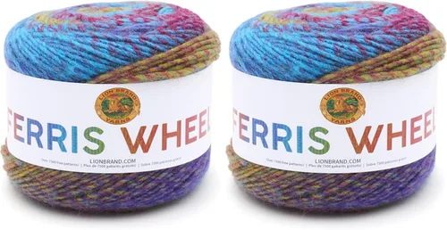 Vista 11 de Lion Brand Yarn, Hilo multicolor en forma de rueda Ferris para tejer, hacer ganchillo y manualidades, Buttercup, paquete de 1
