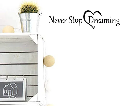 Vista 5 de English Proverbs Never Stop Dreaming - Calcomanía de pared con citas motivacionales para tiendas, ventanas, sala de estar, decoración del hogar
