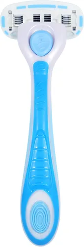 Vista 8 de Amazon Basics Maquinilla de afeitar de 5 cuchillas para mujer, mango, 2 cartuchos y colgador de ducha