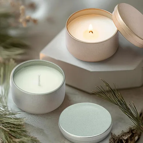Vista 5 de TooGet Latas para velas, 12 botes de lata de té, mini tarros vacíos