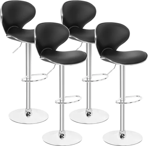 Vista 11 de Magshion Juego de 2 modernos taburetes de bar tapizados de terciopelo, taburetes de bar giratorios de altura ajustable para mostrador de cocina