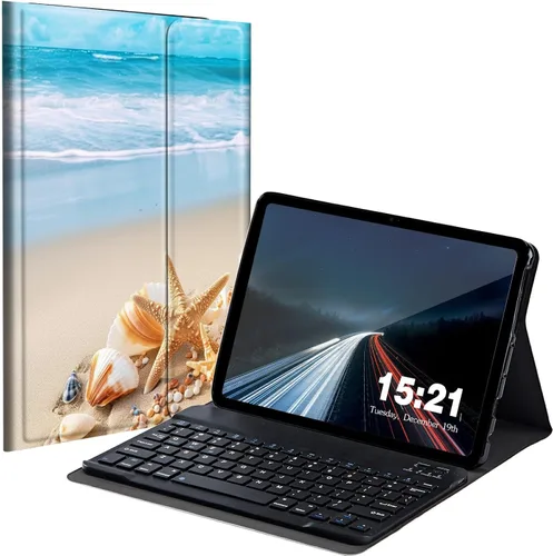 Vista 25 de Funda de teclado para Samsung Galaxy Tab S6 Lite 2022/2020, Galaxy Tab S6 Lite SM-P610/P613/P615/P619 con teclado Bluetooth inalámbrico desmontable