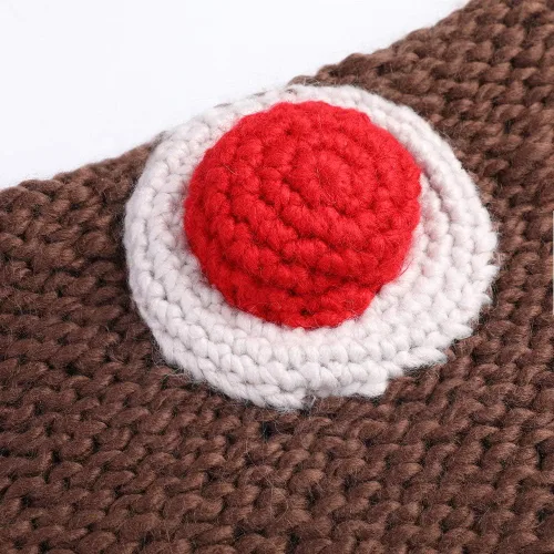Vista 7 de Sumolux - Gorros tejidos cálidos de invierno y otoño para niños con capucha, diseño de animales, zorro
