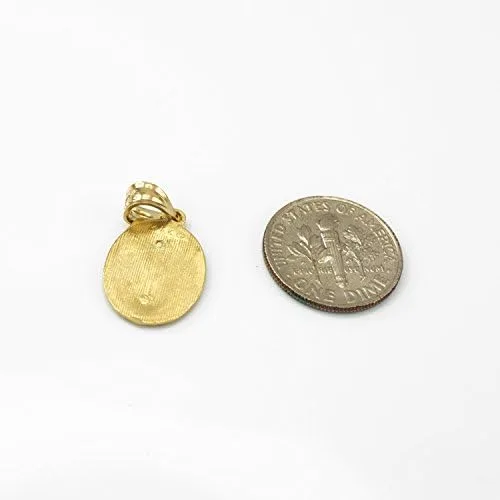 Vista 2 de LA BLINGZ - Colgante de medallón de oro amarillo de 14 quilates, diseño de Virgen María