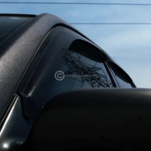 Vista 4 de Viseras de ventana de protección solar y lluvia de humo oscuro, 4 unidades, compatible con Chevy Silverado/GMC Sierra 1999-2006 Extended Cab y 2007