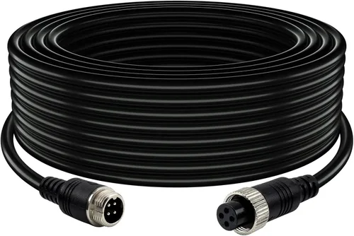 Vista 11 de Cable de cámara de 4 pines con cubierta de tubo de corrugación, cable de extensión de video de aviación de 4 pines, cámara de visión trasera CCTV