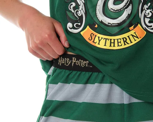 Vista 5 de Harry Potter Hogwarts House Crest - Conjunto de pijama para mujer con espalda cruzada y pantalones cortos
