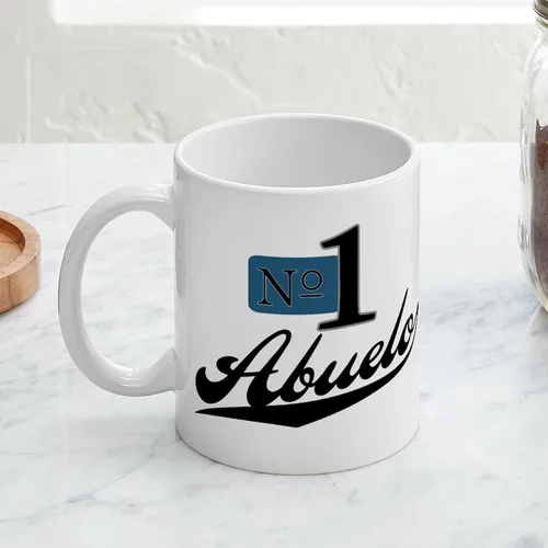Vista 3 de CafePress Taza de café de cerámica Number One Abuelo de 11 oz (11.0 fl oz)