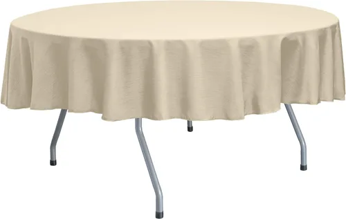 Vista 6 de Ultimate Textile Mantel redondo reversible Shantung Satin Majestic de 84 pulgadas, color rosa hielo