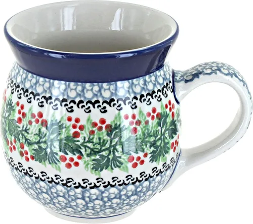 Vista 22 de Blue Rose Polish Pottery - Blue Alyce Bubble Mug - 16 oz - Unique Shape Mug for Coffee & Tea