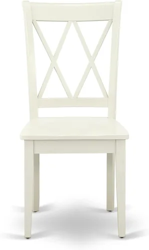 Vista 5 de East West Furniture ANCL3-LWH-W - Juego de mesa de cocina de 3 piezas para espacios pequeños contiene una mesa de comedor redonda con pedestal y 2
