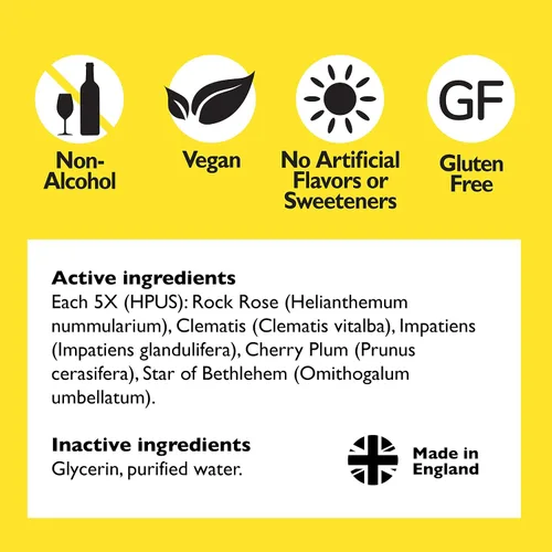 Vista 2 de Bach Rescue Remedy Dropper de 10mL (0.34 fl oz), alivio natural del estrés, esencia floral homeopática, vegano, sin gluten ni azúcar, no genera