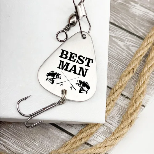 Vista 6 de Wedding Party Gift Fishing Lure Best Man Groomsman Officiant Usher Forever Your Little GILR Wedding-Lure
