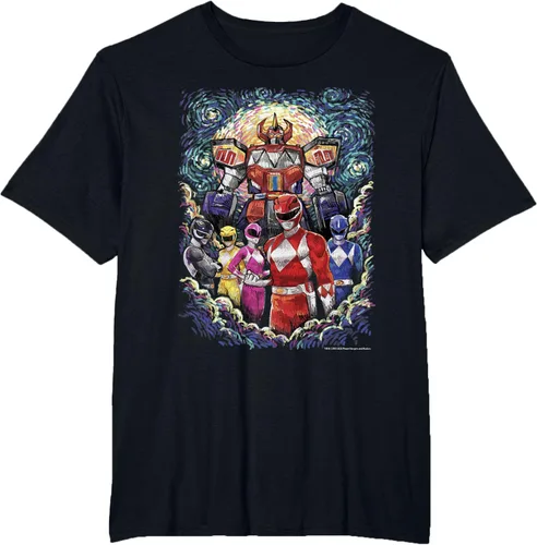 Vista 29 de Power Rangers Mighty Morphin' Megazord Starry Night Poster Camiseta