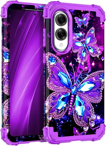 Vista 12 de Miqala Funda para Galaxy A14 5G, que brilla en la oscuridad, tres capas, resistente, a prueba de golpes, cuerpo completo, parachoques de plástico