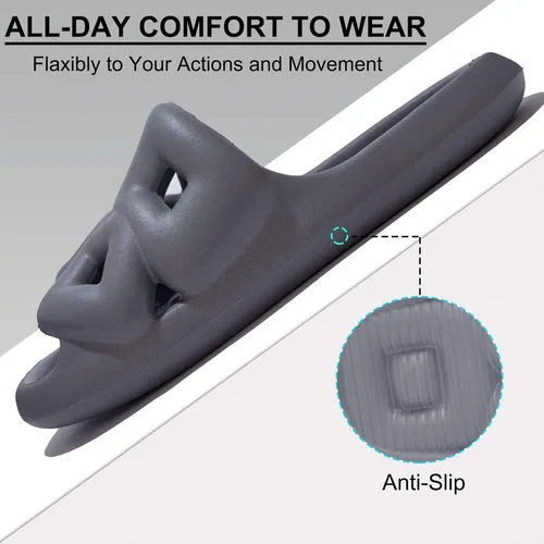 Vista 4 de Shower Shoes For Women Men, With Drain Holes Pillow Slippers Non-Slip Soft Cloud Slides Sandals, Fit Indoor Home Bedroom Pool Beach