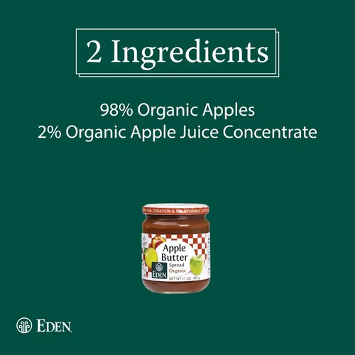 Vista 3 de Eden Foods Mantequilla de manzana orgánica, 17 onzas