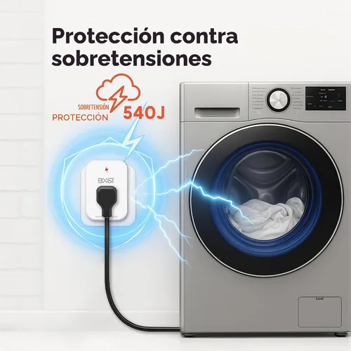 Vista 4 de BXST Protector de sobretensiones de salida única para refrigerador, protector de sobretensiones de pared pequeña, enchufe individual de 120 V, mini