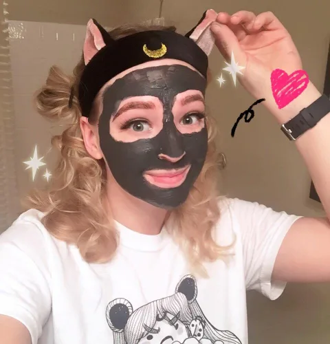 Vista 2 de Ziper Cute Cat Usagi Moon Cosmetic Hairband diadema de ducha (negro)