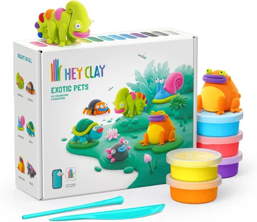 Vista 11 de HEY CLAY Fat Brain Toys Australian Animals Modeling Air Dry Clay for Kids 4-8 Craft Kits Multicolor