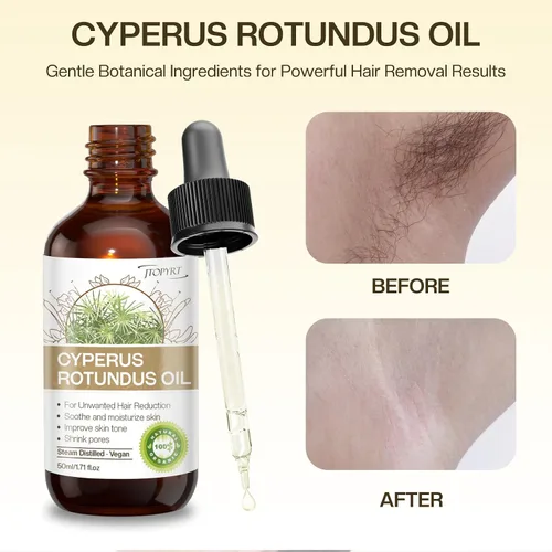 Vista 4 de Jtopyrt Cyperus Rotundus Aceite para depilación, piel suave, hidratante y calmante para mujeres y hombres, 1.71 onzas líquidas