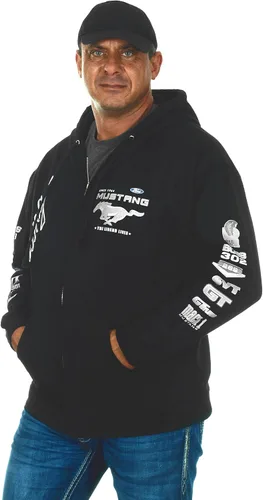 Vista 5 de Jh Design - Sudadera con capucha para hombre Ford Mustang en 5 estilos y cremallera completa