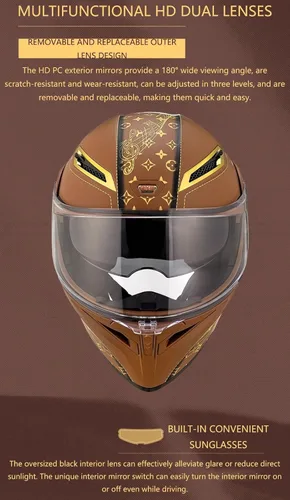 Vista 4 de Casco modular de motocicleta abatible, casco para moto de calle, casco modular con doble visera solar, casco de cara completa aprobado por DOT