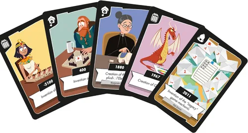 Vista 4 de Timeline Twist Pop Culture Edition - ¡Prueba tu conocimiento cronológico! Juego de preguntas cooperativas, divertido juego familiar para niños