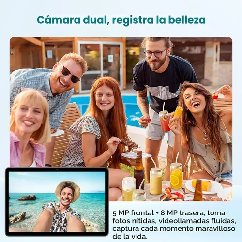 Vista 5 de Tablet de 10 pulgadas, Android 15 con 24 GB de RAM + 128 GB de ROM (1 TB expandible), Octa-Core, pantalla táctil IPS HD de 1280 x 800, cámara dual