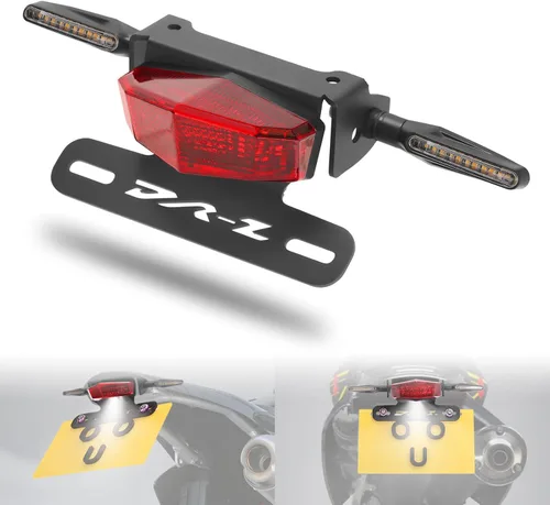 Vista 8 de Soporte de matrícula, eliminador de guardabarros, organizador trasero, luces LED de freno y señal de giro para Suzuki DRZ400 S/SM DR-Z (Transparente)