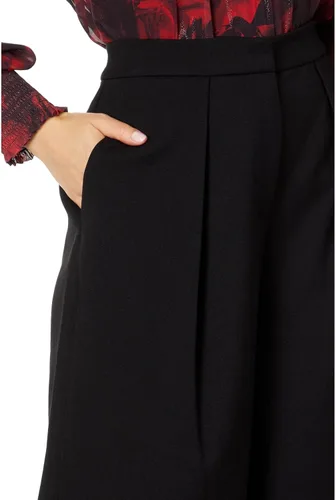 Vista 3 de BCBGMAXAZRIA Pantalón de cintura alta con cremallera y pierna ancha para mujer