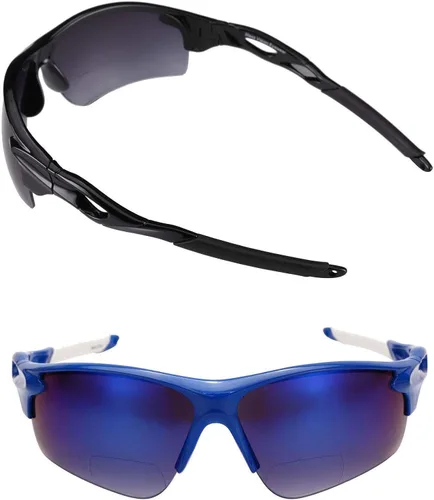Vista 18 de Mass Vision 2 pares de lentes de sol deportivos de precisión 'The Athlete', ligeros, bifocales, unisex, con protección UV400
