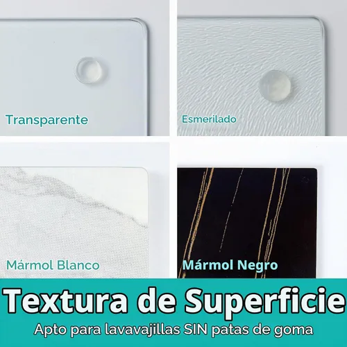 Vista 2 de Murrey Home Tabla de cortar de vidrio para encimera de cocina, tablas de cortar de vidrio templado aptas para lavavajillas, pequeña bandeja Suave