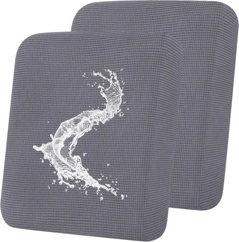 Vista 8 de Smiry Fundas de cojín impermeables para sofá, fundas de cojín de jacquard elástico, lavables, fundas de cojín gruesas para sofá, protector de Gris