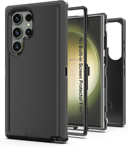 Vista 25 de Funda protectora resistente para Galaxy S23 5G, funda protectora resistente con [3 en 1] Cubierta de protección de goma resistente a prueba