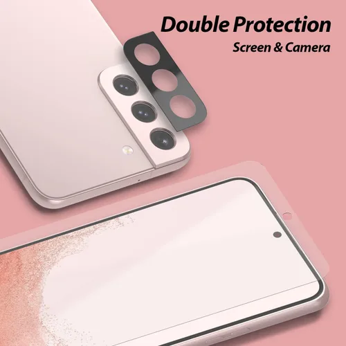 Vista 3 de Whitestone - Protector de pantalla de capa dura para Galaxy S22 Plus 8H, paquete de 2 protectores de cámara con 2 protectores de pantalla