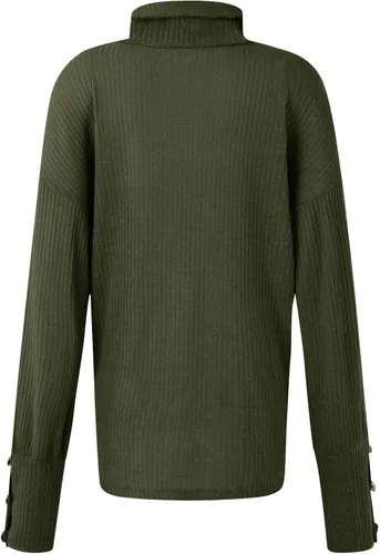 Vista 3 de Disfraces para mujer, camiseta de cuello alto, holgada, color sólido, parte inferior de punto, fascinante, para mujer, genérica