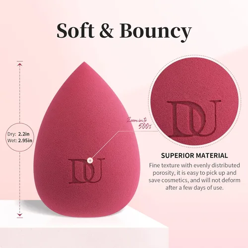 Vista 7 de DUcare Esponjas de maquillaje Esponja de maquillaje para mezclar bases líquidas, polvos y cremas