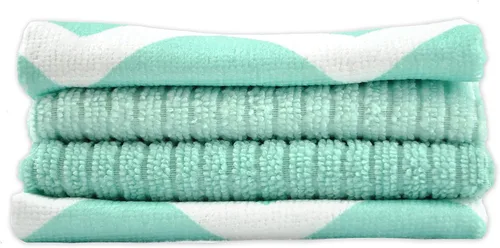 Vista 5 de DII - Juego de paños de cocina multiusos de microfibra, Aqua Chevron