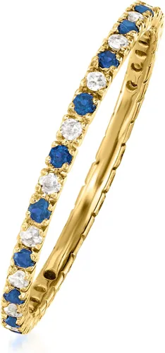 Vista 3 de RS Pure by Ross-Simons Gemstone and .13 ct. t.w. Diamond Eternity Band Ring in 14kt Yellow Gold