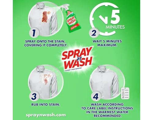 Vista 6 de Spray-N-Wash - Botella de spray con gatillo (22 onzas), removedor de manchas para ropa sucia