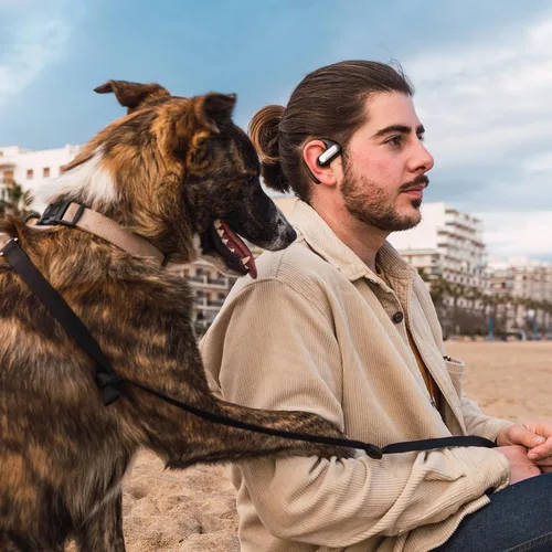 Vista 5 de Auriculares inalámbricos Bluetooth 5.2, 46 horas de reproducción con estuche de carga, graves extra profundos, IPX5 resistente al agua