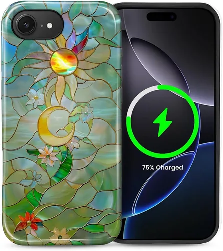 Vista 54 de Funda Compatible con iPhone 13/14 [Compatible con MagSafe] Protección de Doble Capa de Cáscara Dura Híbrida, Funda Magnética Protectora a Prueba