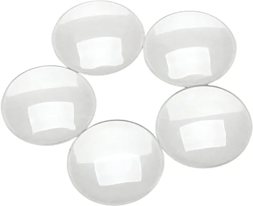 Vista 5 de Azulejos de cúpula de cabujones de cristal, 5 unidades de 1.378 in, grosor de 0.295 in, juego de cabujones de cúpula redonda transparente con parte